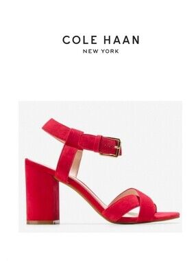 {Cole Haan®} Kadi Sandal Tango Red Suede Size 7.5